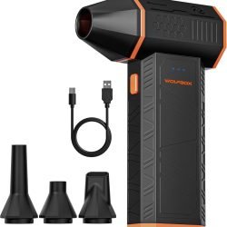 WOLFBOX MF50 Compressed Air Duster-110000RPM Super Power Electric Air Duster, 3-Gear Adjustable Mini Blower with Fast Charging, Dust Blower for Computer, Keyboard, House, Outdoor and Car