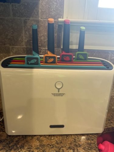 【New User Only】Modern Innovations Smart Cutting Boards and Knife Set. Self Cleaning Cutting Board & Knives Holder. Color Coded Cutting Board Set With Knives. All-In-One Cleaning Knife and Cutting Board Set photo review