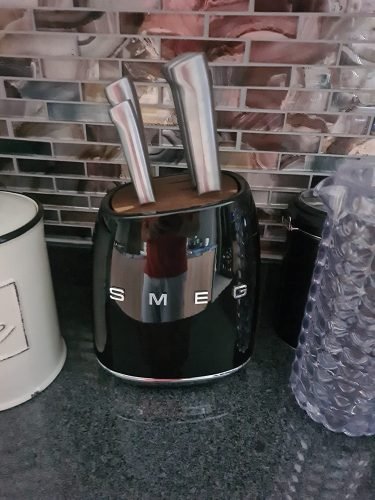 Smeg Cream Stainless Steel Knife Block Set photo review