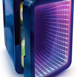 So Chill Mini Fridge Infinity Effect. Gamers. Students. Home/Car trips/Hangouts + More. USB Powered. Stickers Included. 4L/6 Cans. Mirror Infinity Effect Door