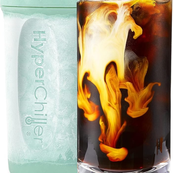HyperChiller HC2M Patented Iced Coffee/Beverage Cooler. NEW. IMPROVED.STRONGER AND MORE DURABLE! Ready in One Minute. Reusable for Iced Tea. Wine. Spirits. Alcohol. Juice. 12.5 Oz. Mint Blue