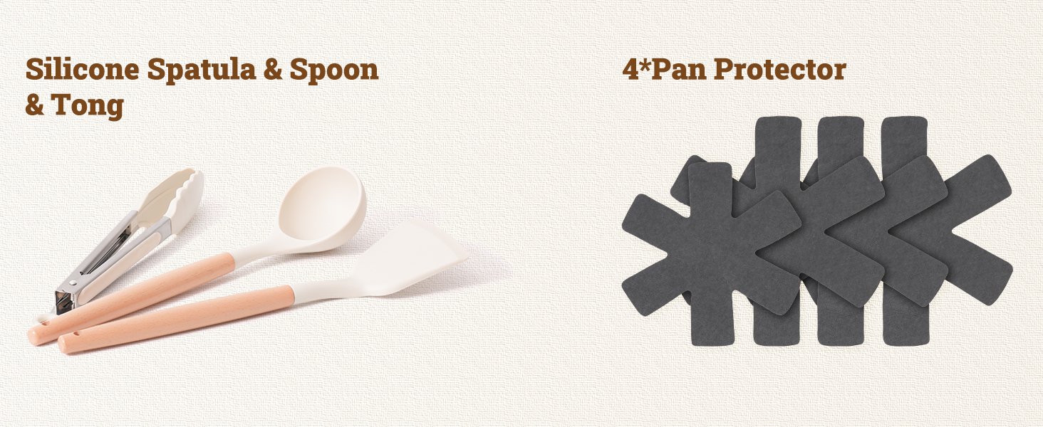 17 Pcs Pots and Pans Set Non stick .Cookware Sets White Granite Induction Cookware. Non-toxic Healthy Non Stick Kitchen Cooking Set with Frying Pans Set. Saucepans (PFAS. PFOA. PFOS Free) White