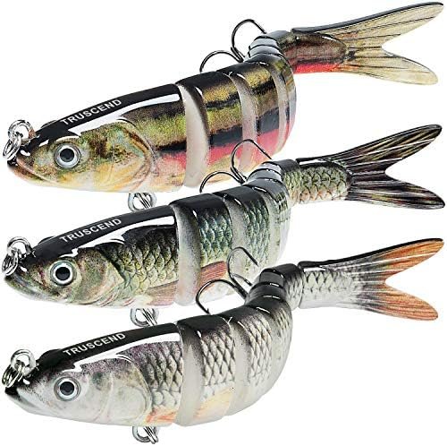 TRUSCEND Fishing Lures for Freshwater and Saltwater. Lifelike Swimbait for Bass Trout Crappie. Slow Sinking Bass Fishing Lure. Amazing Fishing Gifts for men. Must-have for Family Fishing Gear