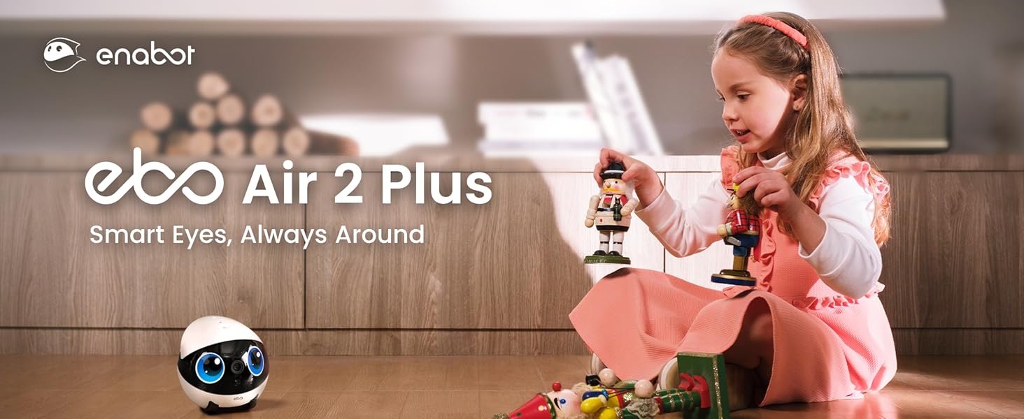 Indoor Security Camera Robot EBO Air 2 PLUS: 2K Pet Camera. Movable Home Robot. Custom Facial Expression. Auto-Recharge. Battery-Operated. 2-Way Talk. Night Vision. 32GB Memory Card