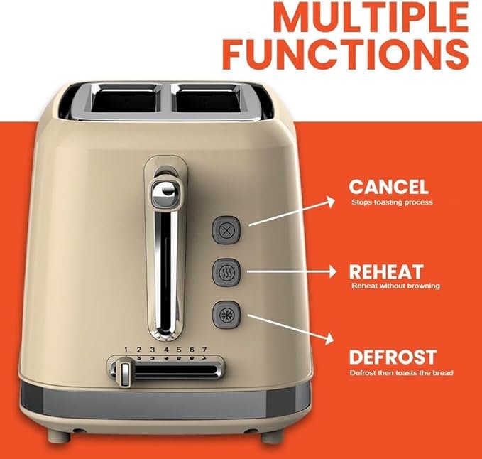 Russell Taylors Retro Toaster RT-10 Cream Color with Lid