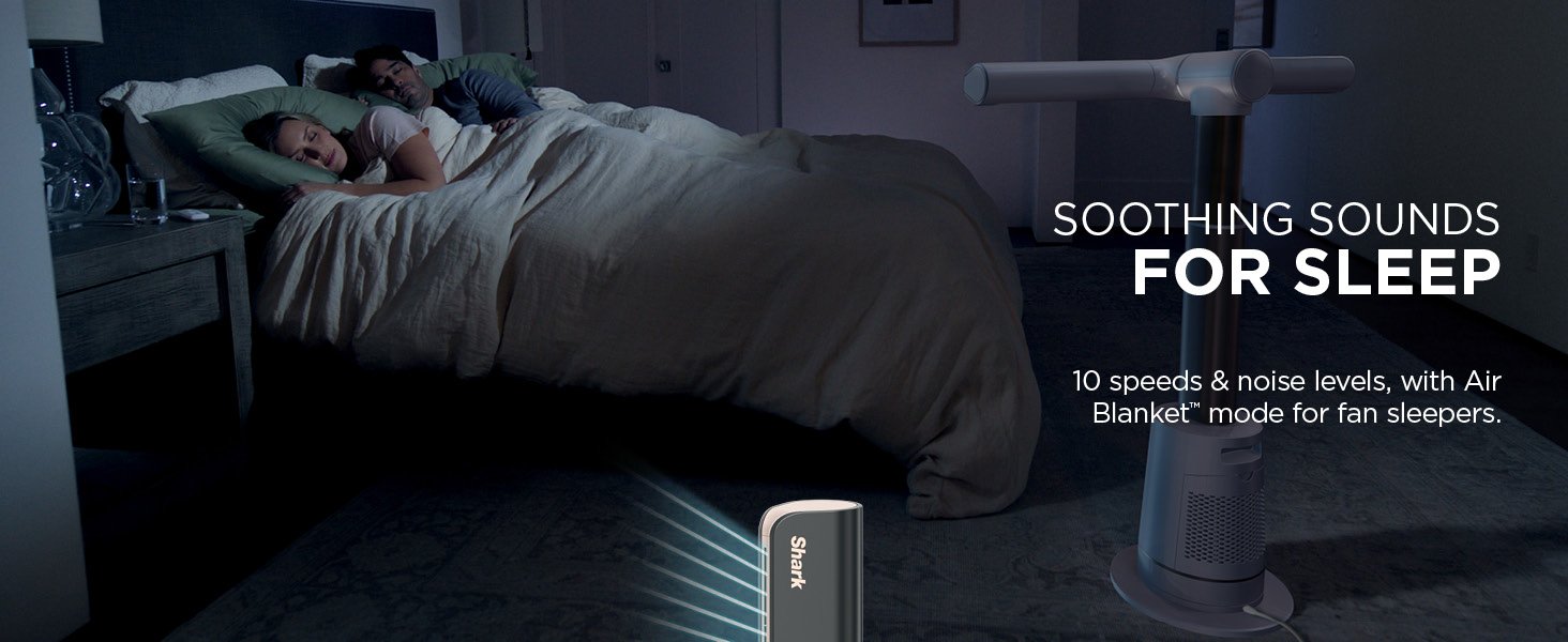 From the manufacturer TF202S Click to play video Shark TurboBlade Fan.oscillates 180°. circulates and propels air. 10 noise levels + 10 speeds. easy to clean.