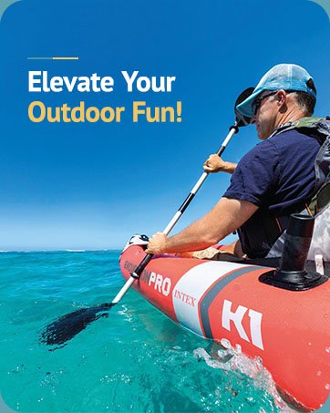 Intex 68307EP Explorer K2 Inflatable Kayak Set: Includes Deluxe 86in Aluminum Oars and High-Output Pump – SuperStrong PVC – Adjustable Seats with Backrest – 2-Person – 400lb Weight Capacity