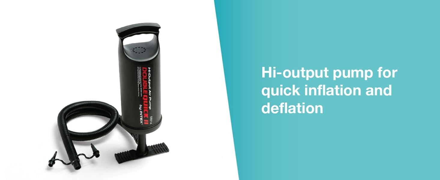 Intex 68307EP Explorer K2 Inflatable Kayak Set: Includes Deluxe 86in Aluminum Oars and High-Output Pump – SuperStrong PVC – Adjustable Seats with Backrest – 2-Person – 400lb Weight Capacity