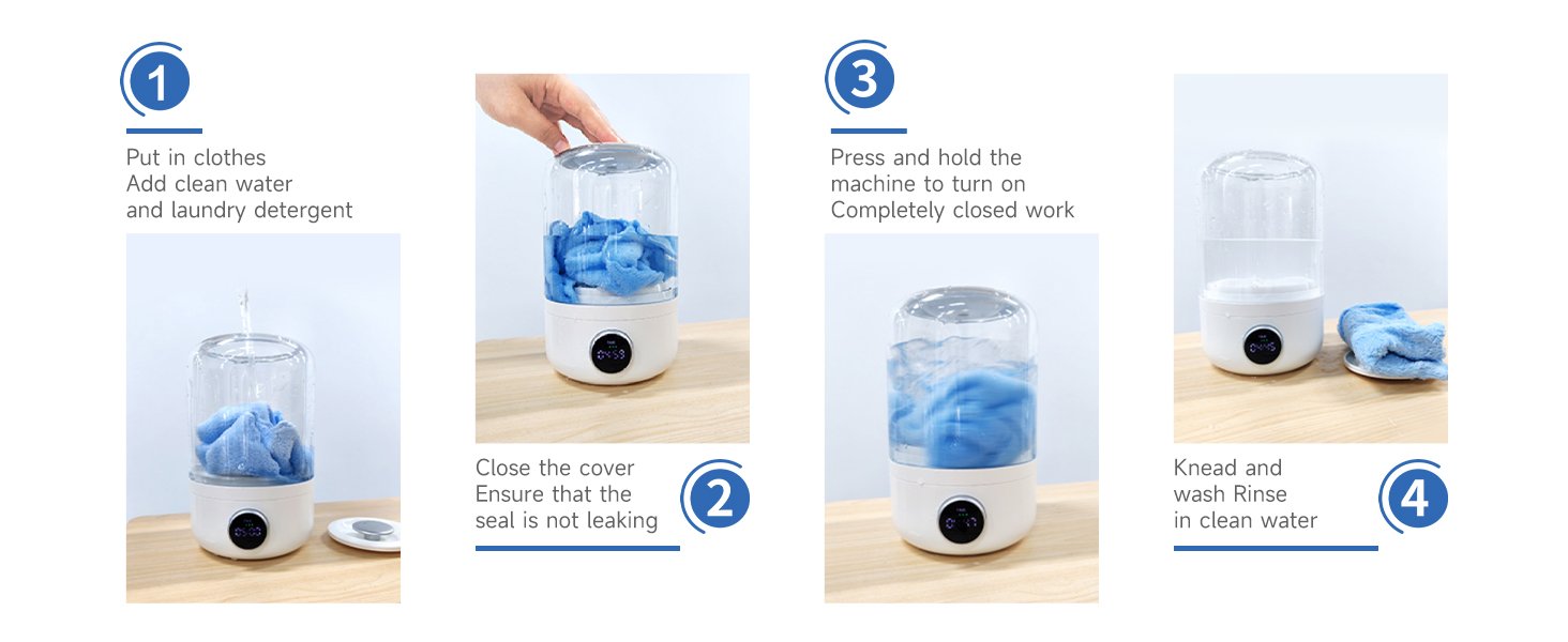 Mini portable washing machine. 1.2L small washing machine. can be used for underwear. socks. saliva towels. suitable for apartments. hotels. and travel.(5.1 * 8.3in)