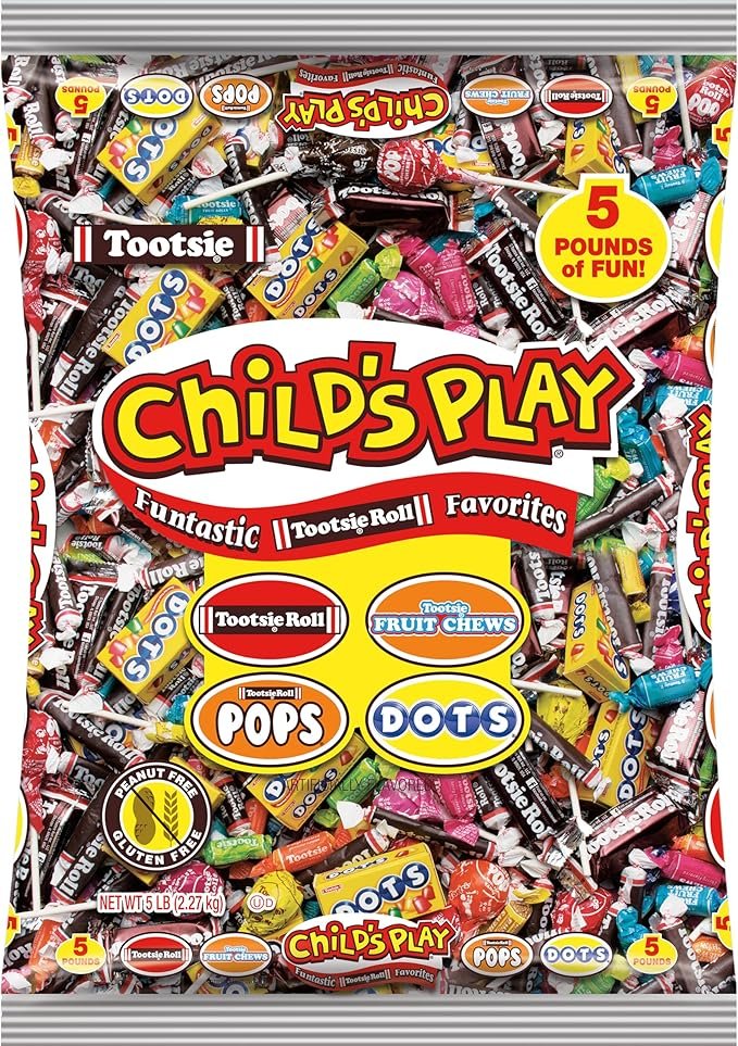 Tootsie Roll Child's Play Candy Favorites - Made in USA - 5 Pounds of Individually Wrapped Party Candy - Funtastic Variety Mix Bag - Peanut Free. Gluten Free (5 Pounds)
