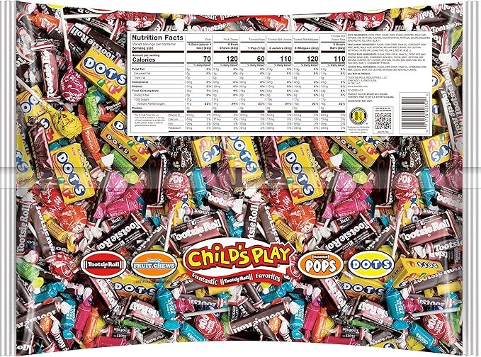 Tootsie Roll Child's Play Candy Favorites - Made in USA - 5 Pounds of Individually Wrapped Party Candy - Funtastic Variety Mix Bag - Peanut Free. Gluten Free (5 Pounds)