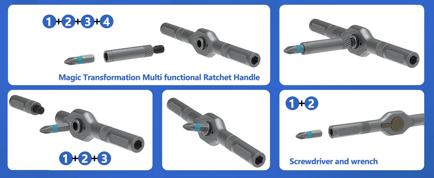 42 in 1 Magnetic Screwdriver Set, DIY Ratchet Screwdriver Set, Multi Bit Magnetic Drive,with Detachable Ratchet Handle and Storage Case, Portable Compact Repair Tool Kit for Furniture Computer Bicycle