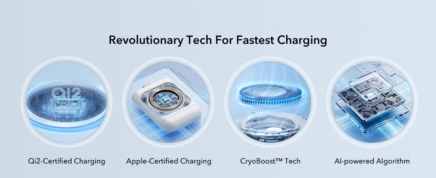 ESR for MagSafe Charger Stand. 3 in 1 Charging Station with CryoBoost. Phone-Cooling Wireless Charging. Qi2 Certified 15W MagSafe Stand. for iPhone 17/16/15/14/13/12. AirPods. Apple Watch. White