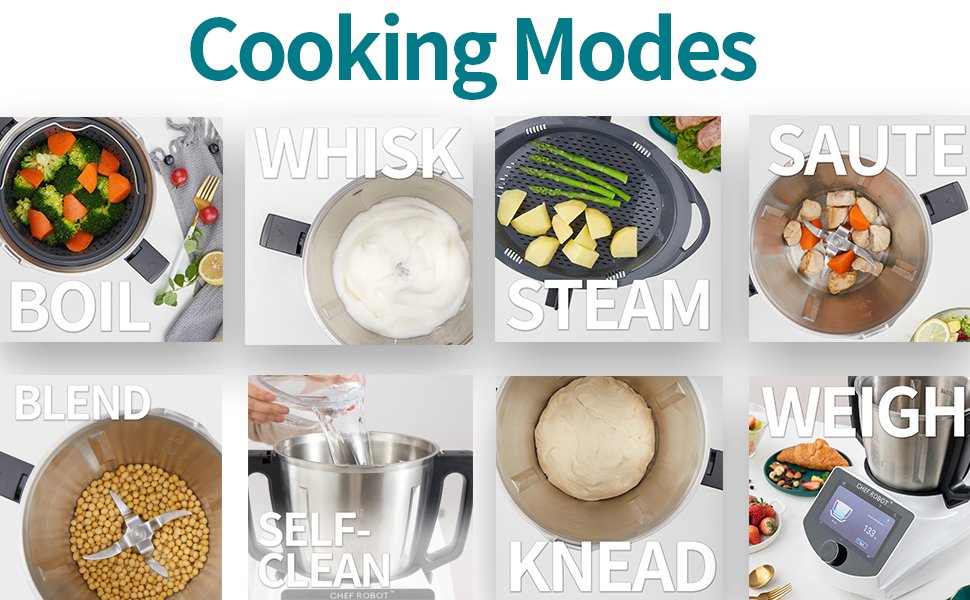 ChefRobot Smart Food Processor UltraCook All-in-One Auto Cooking Machine.3.5L Capacity.600+ Online Recipes. Built-in Scale. 7 inch TFT Screen. Self-Cleaning. Multifunctional Kitchen Appliance