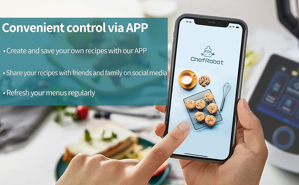 ChefRobot Smart Food Processor UltraCook All-in-One Auto Cooking Machine.3.5L Capacity.600+ Online Recipes. Built-in Scale. 7 inch TFT Screen. Self-Cleaning. Multifunctional Kitchen Appliance