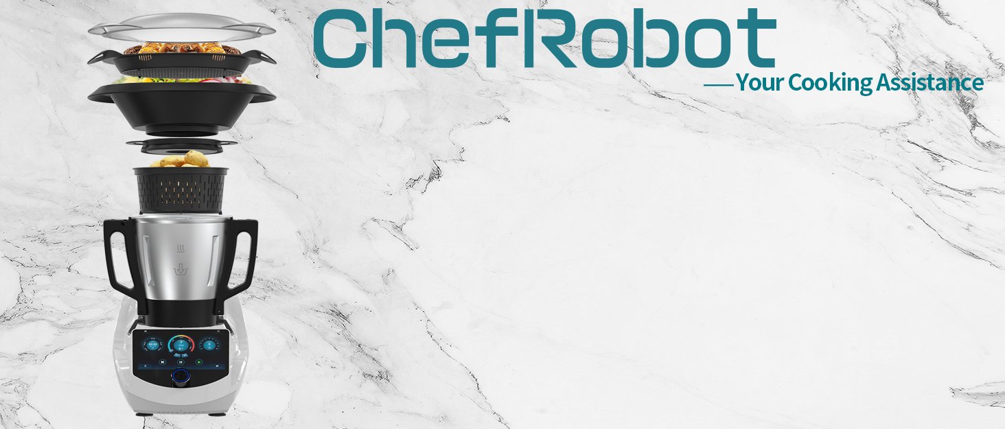 ChefRobot Smart Food Processor UltraCook All-in-One Auto Cooking Machine.3.5L Capacity.600+ Online Recipes. Built-in Scale. 7 inch TFT Screen. Self-Cleaning. Multifunctional Kitchen Appliance