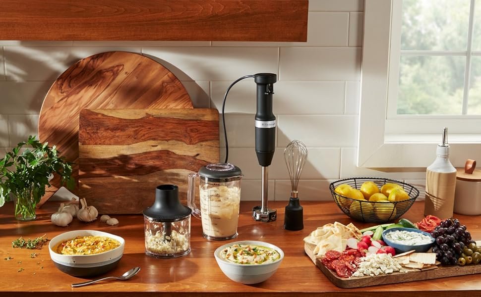 KitchenAid Variable Speed Corded Hand Blender with Accessories. Empire Red. KHBV83ER