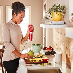 KitchenAid Variable Speed Corded Hand Blender with Accessories. Empire Red. KHBV83ER